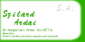 szilard ardai business card